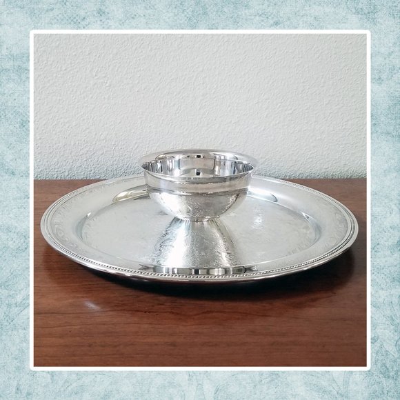 ONIEDA SILVER Hollowware Chip and Dip - Picture 1 of 4